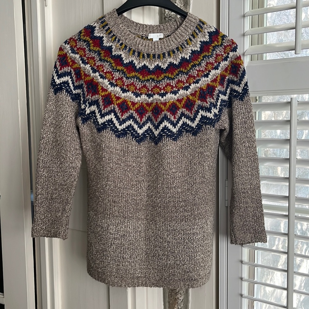 J.Jill colorful cotton blend sweater.